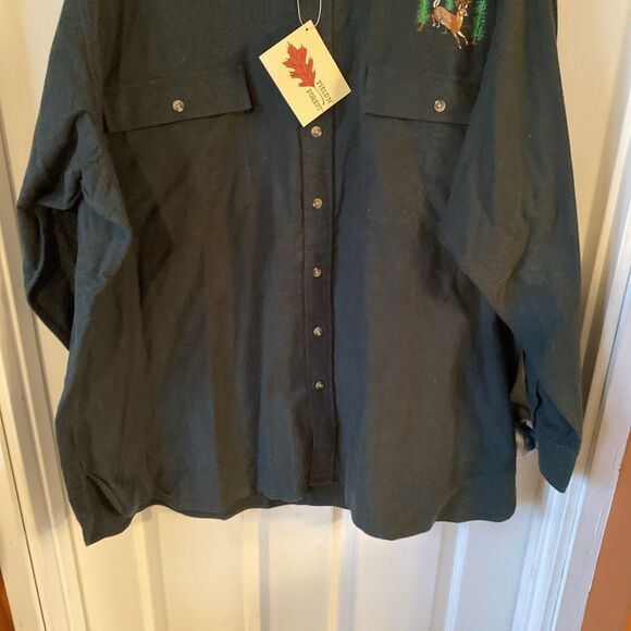 Field N’ Forest Men’s Big 3XL Green Button Up Buck Embroidered Shirt NWT - Picture 6 of 11